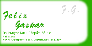 felix gaspar business card